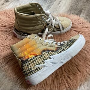 Vans Lightning Bolt Houndstooth High Top Sneakers Mens 8.5